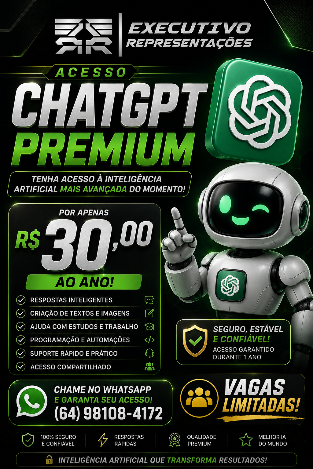 Anuncio ChatGPT Premium Executivo Representacoes